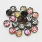 Rose Plated Glass Beads 10mm Glossy Spiral Floral Design 30pcs 7