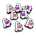 Silicone Focal Beads Halloween White Ghost Reading Book 20pcs 2