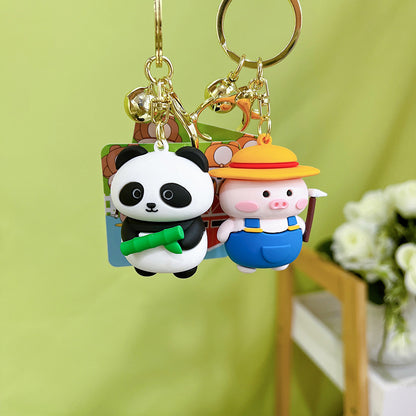 Resin Animal Farm Dog Keychain Silicone Cute Chubby Design 3
