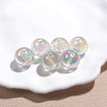 Shimmer Resin Beads 16mm Round UV Plating Glitter Effect 20pcs 5