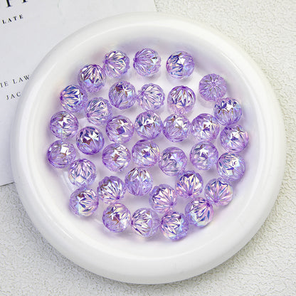 Transparent Flat Fireworks Acrylic Beads 15mm Sparkling Mixed 20pcs 10
