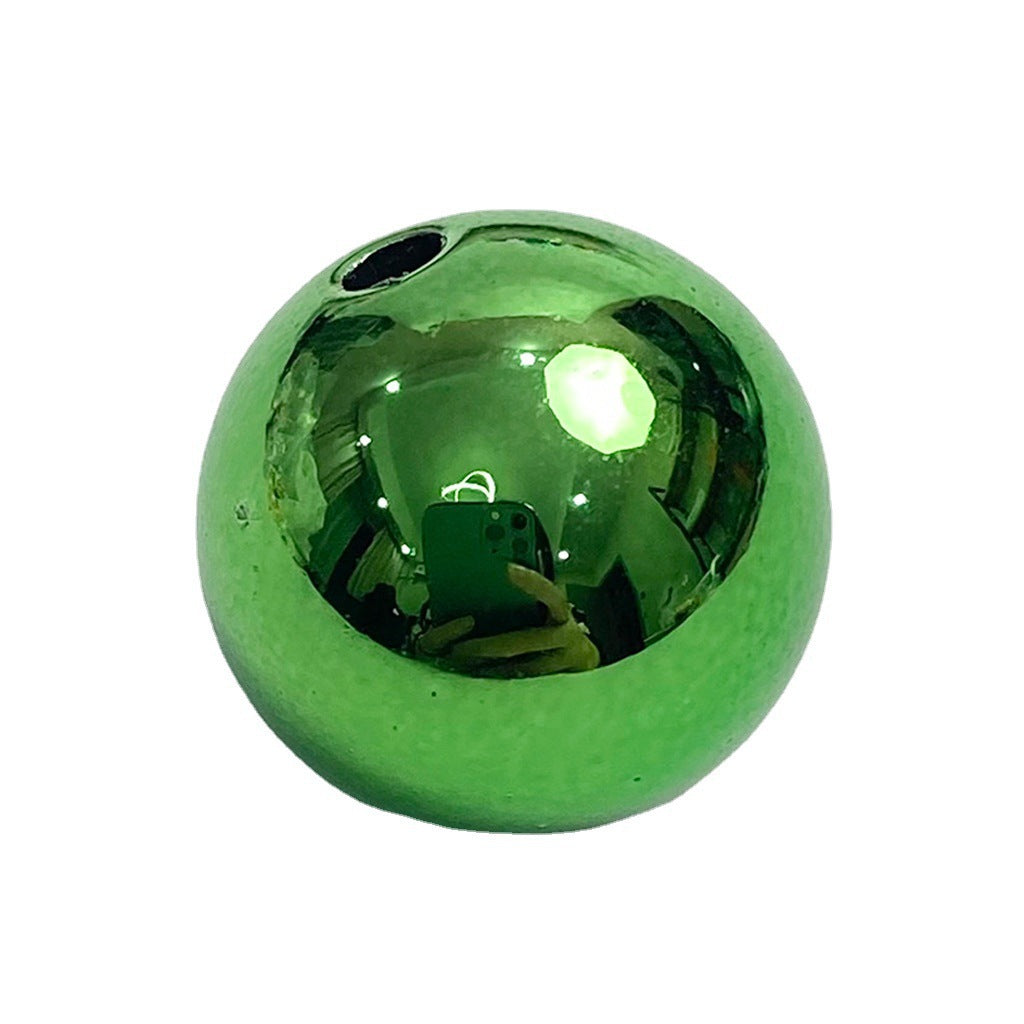 Plating Metallic Round Acrylic Beads 10mm Colorful Mirror Finish 100pcs 2