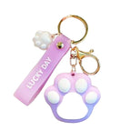 PVC Cat Claw Keychain Soft Adhesive Cute Animal Charm Vivid Colors 5