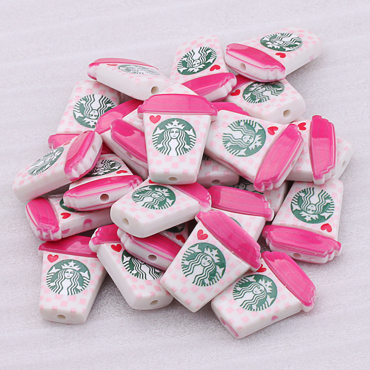 Starbuc Cup Acrylic Beads 25-30mm Pastel Mixed 50pcs 11