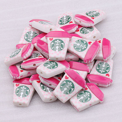 Starbuc Cup Acrylic Beads 25-30mm Pastel Mixed 50pcs 11