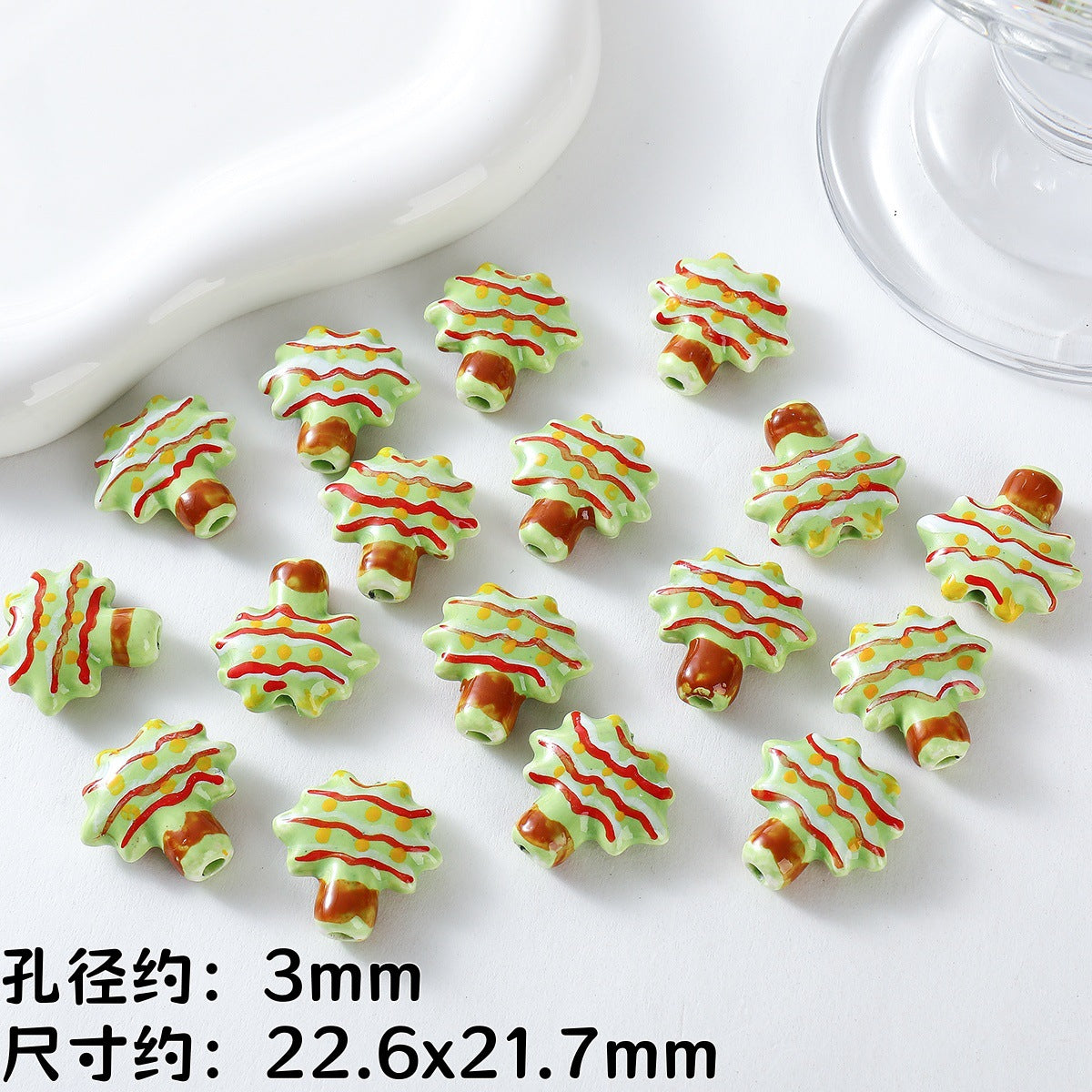 Hand Painted Animal Ceramic Beads Cute 3D Design 2pcs 9