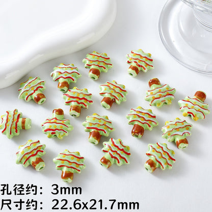 Hand Painted Animal Ceramic Beads Cute 3D Design 2pcs 9