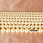 Pearl Glass Beads Round 5-12mm Yellow Imitation 10pcs 11