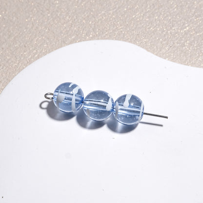 Clear Round Acrylic Beads 10mm Candy Swirl Pattern 100pcs 8