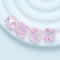 Transparent Irregular Faceted Acrylic Square Beads 12mm UV Plating 100pcs 8