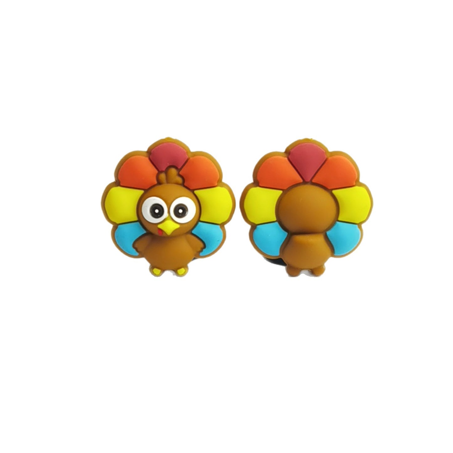 Silicone 3D Focal Beads Cartoon Animal Sloth Raised Arm Turkey Feather Fan 20pcs 9