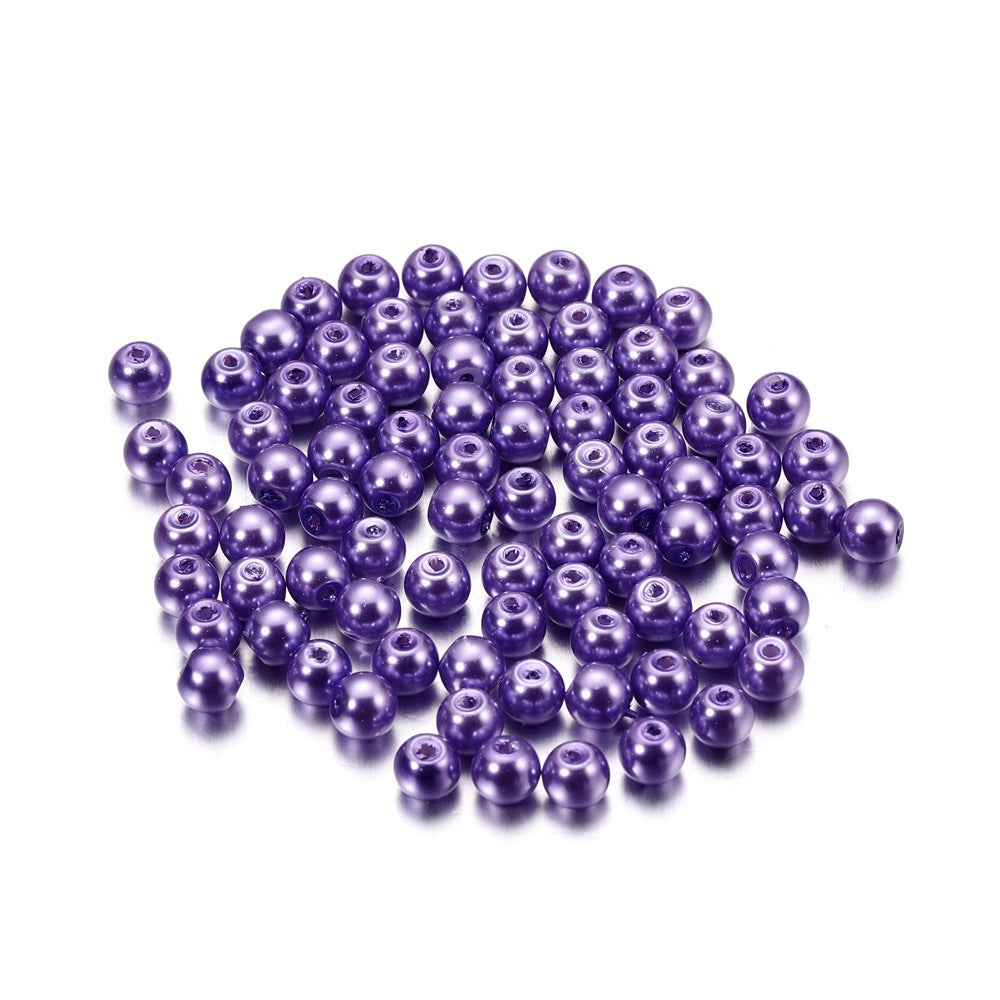 Pearl Glass Beads 8mm Imitation Smooth Glossy Mixed Colors 100pcs 16