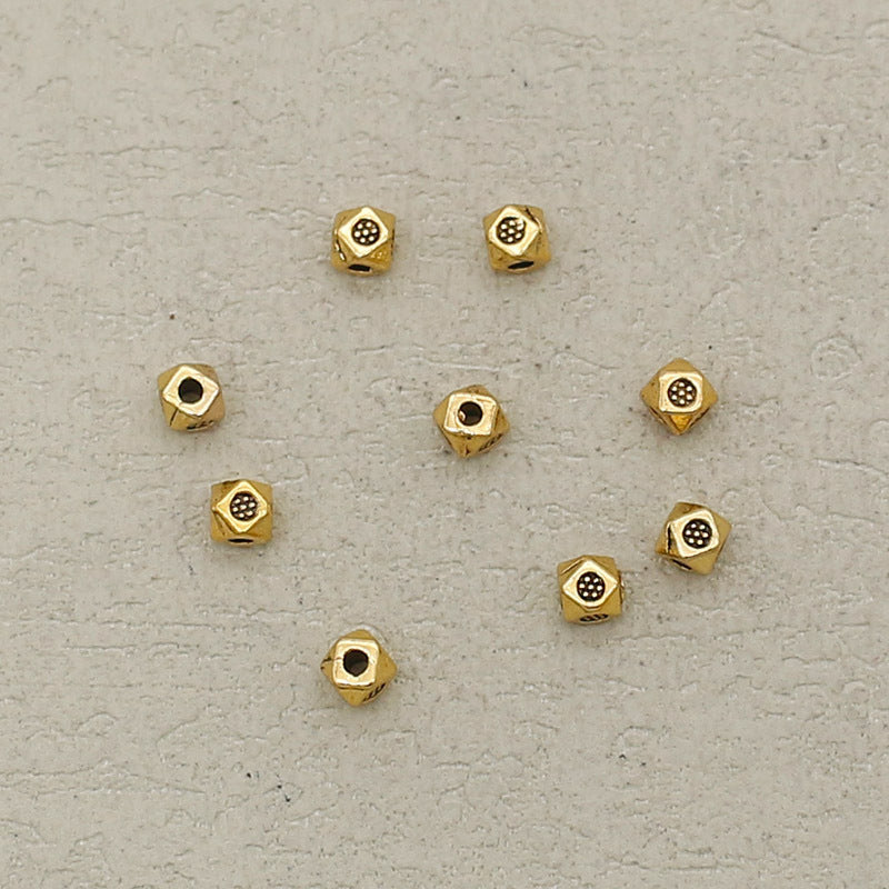 Alloy Hexagonal Spacer Beads 3.5mm Tibetan Style 100pcs 6