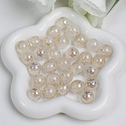 Clear Round Acrylic Beads 12mm 16mm Gold Foil Filled 40pcs 7
