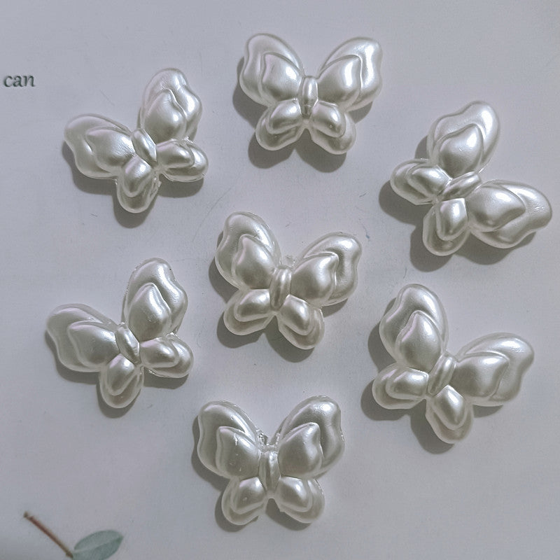 Transparent Butterfly Acrylic Beads 17mm Pastel Floral Mixed 60pcs 7