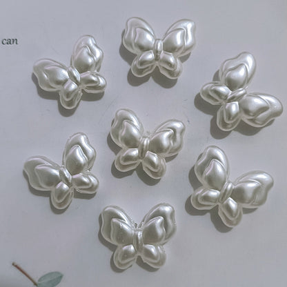 Transparent Butterfly Acrylic Beads 17mm Pastel Floral Mixed 60pcs 7