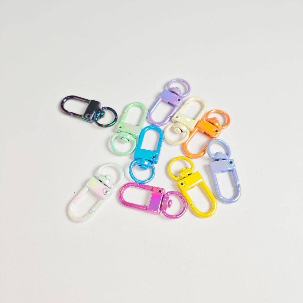 Colorful Zinc Alloy Keychain Clasps 32mm Plating 10pcs 2