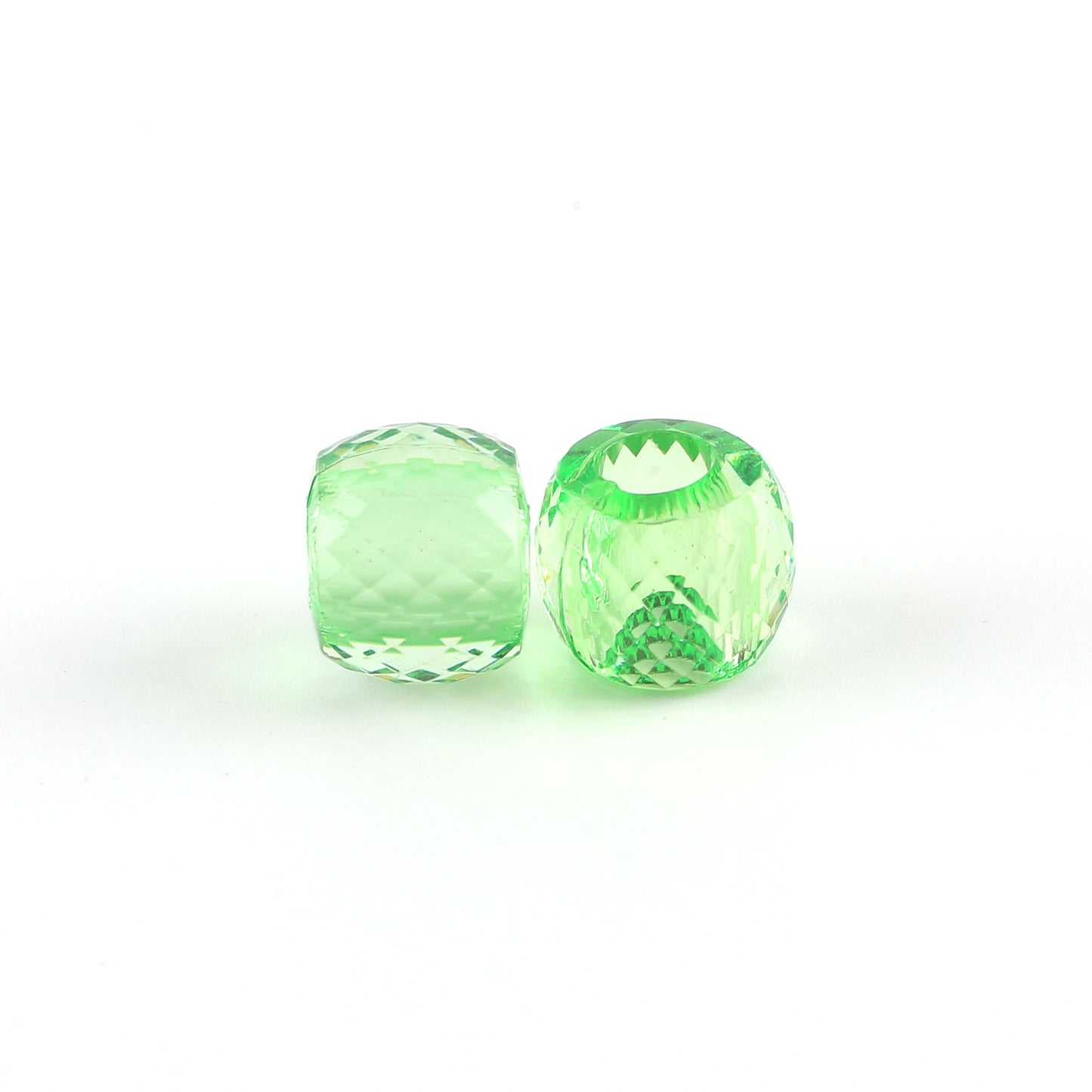 Faceted Pony Beads Acrylic 13mm Transparent Large Hole 50pcs 11