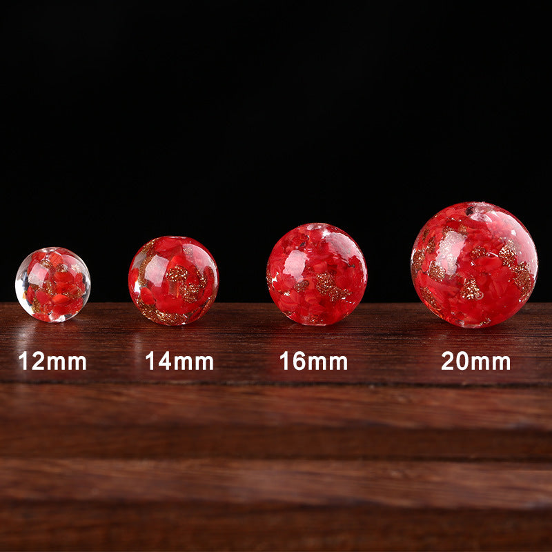 Lampwork Glass Beads Round 10mm 12mm Colorful Gold Foil 50pcs 15