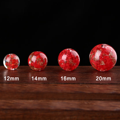 Lampwork Glass Beads Round 10mm 12mm Colorful Gold Foil 50pcs 15