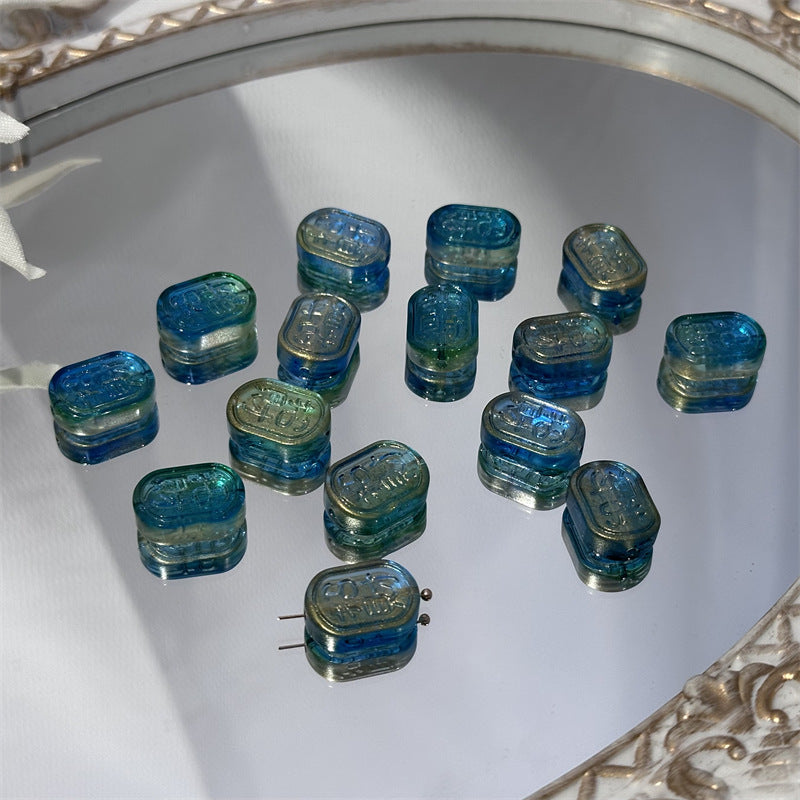 Czech Glass Beads Oval 13x18mm Soft Pastel Iridescent 100pcs 13