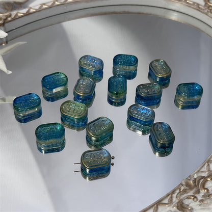 Czech Glass Beads Oval 13x18mm Soft Pastel Iridescent 100pcs 13