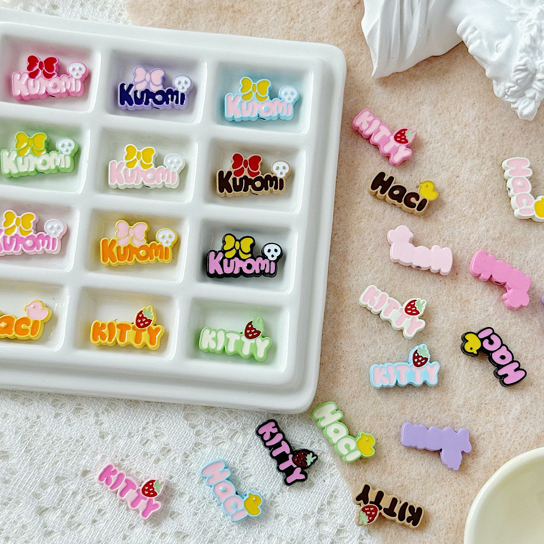 Signboard Metal Beads Painted Sanrio Series Colorful 10pcs 4