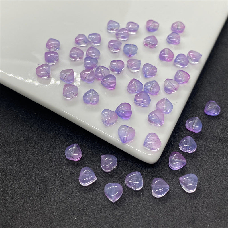Czech Glass Beads Small Heart 6mm Peach Color 100pcs 14