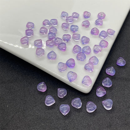Czech Glass Beads Small Heart 6mm Peach Color 100pcs 14