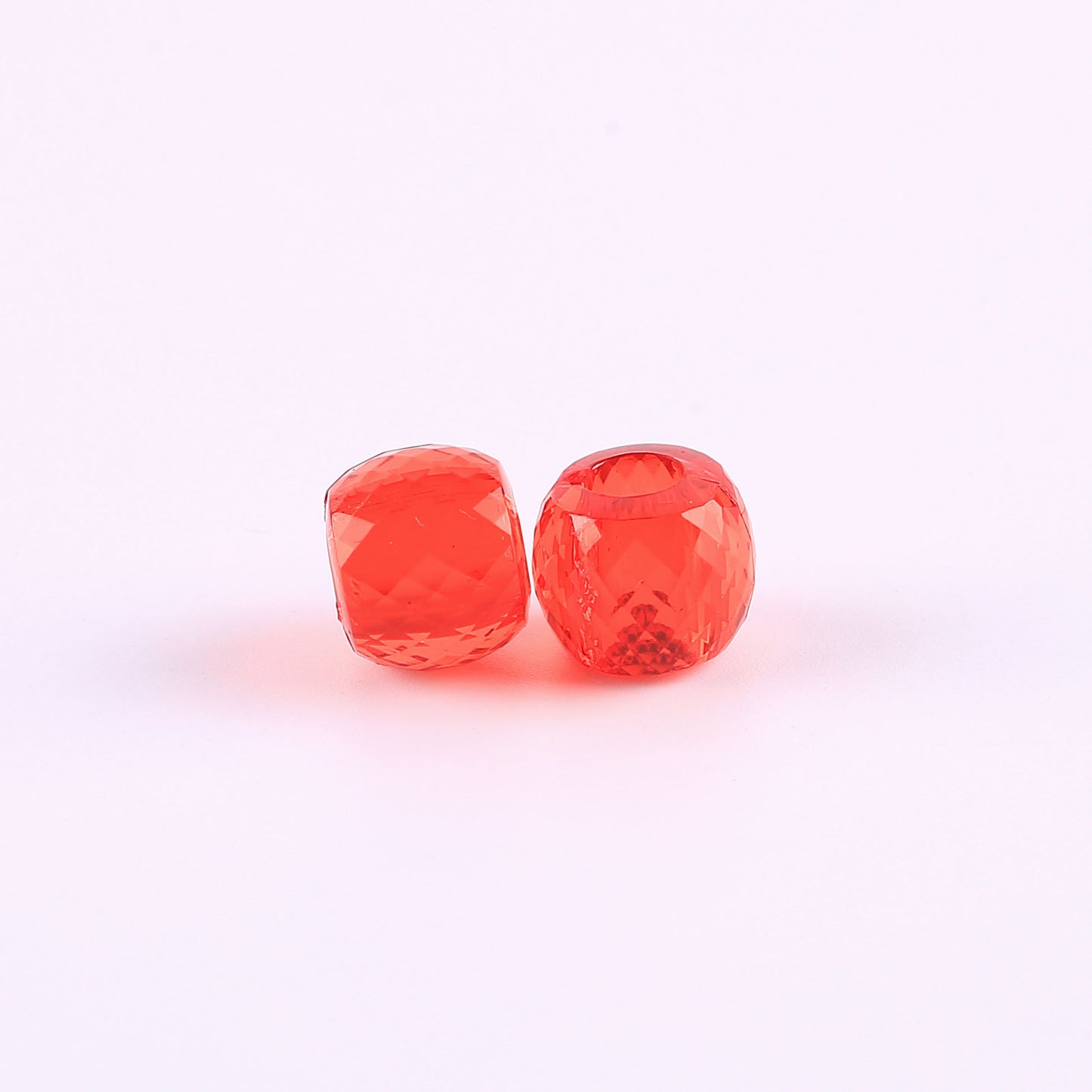 Faceted Pony Beads Acrylic 13mm Transparent Large Hole 50pcs 10