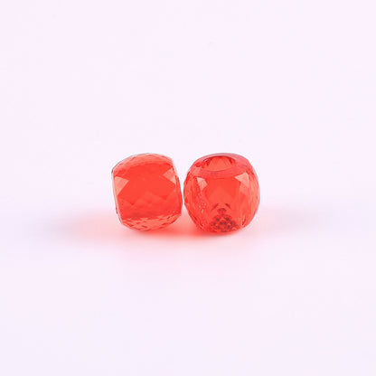 Faceted Pony Beads Acrylic 13mm Transparent Large Hole 50pcs 10