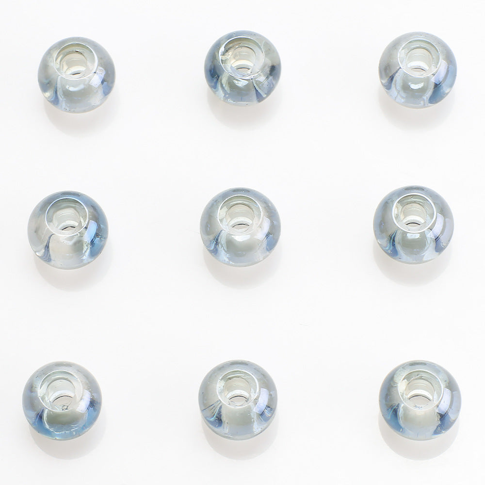 Glass Smooth Spacer Beads 8mm 10mm Large Hole Electroplated 50pcs 15