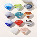 Two Tone 3D Shell Lampwork Glass Beads 22mm Handmade 10pcs 3
