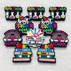 Silicone Focal Beads Alphabet Learning Teacher Rainbow Designs 20pcs 2