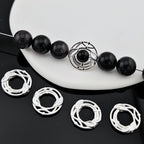 Leaves Wreath Metal Bead Frame 18mm Zinc Alloy Silver Tone 30pcs 2