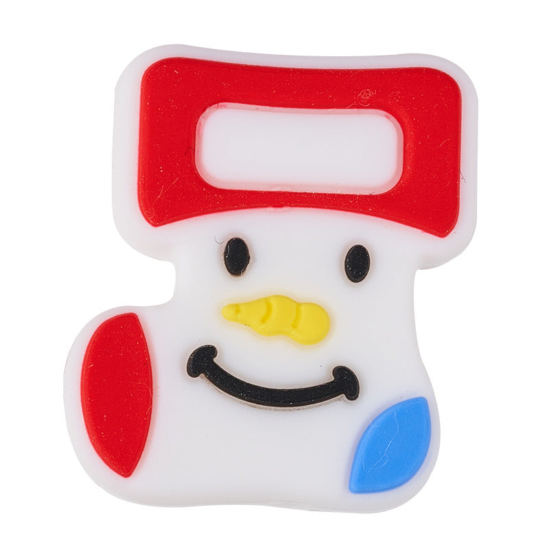Silicone Focal Beads Christmas Tree Snowman Stocking 20pcs 16