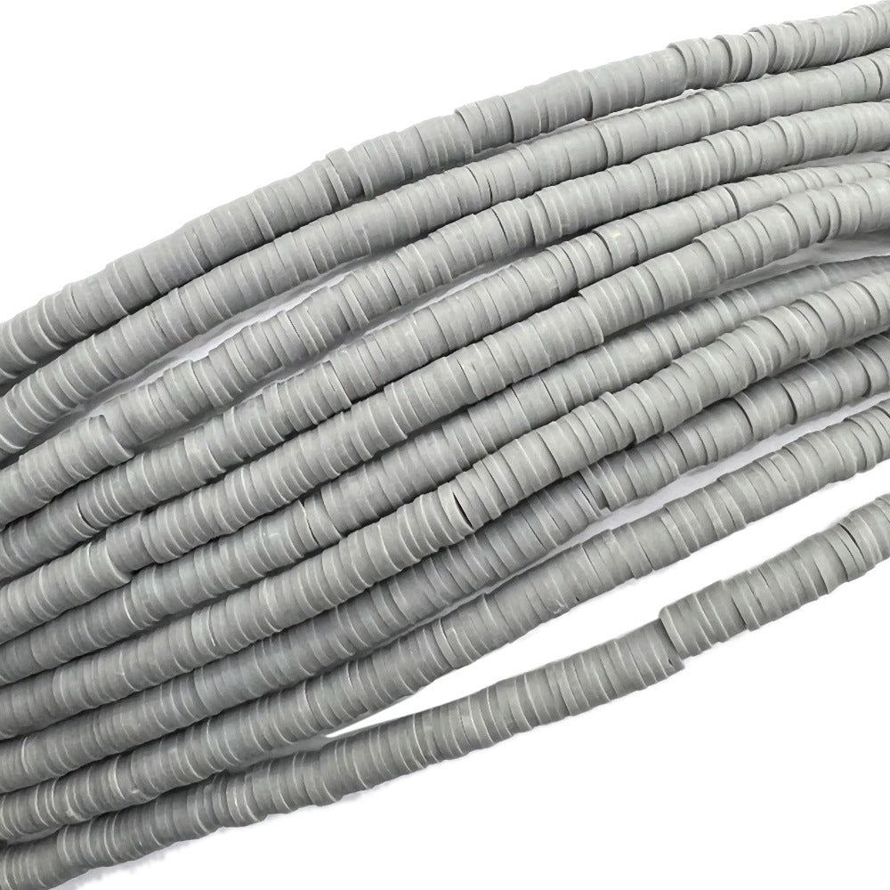 Flat Clay Beads 6mm Solid Color Polymer Spacer Discs 10strands 5