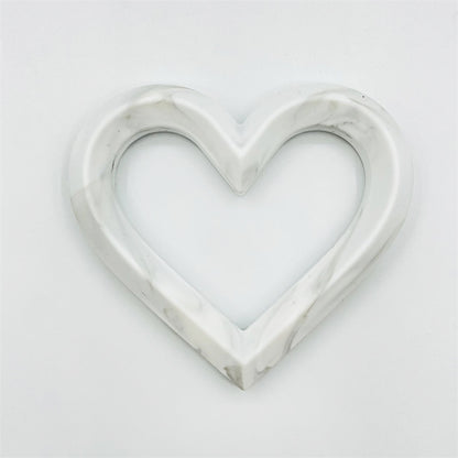 Heart 80mm Silicone Beads Solid Colors Matte Finish 3pcs 10