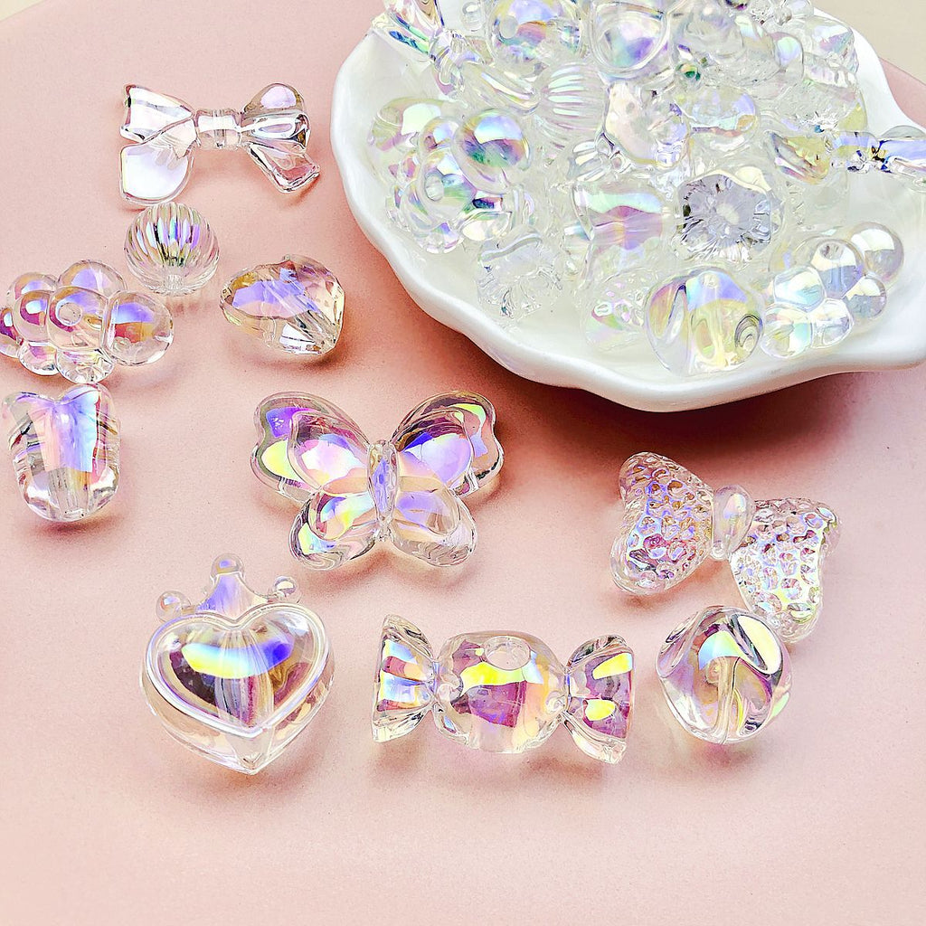 Transparent Bow Series Acrylic Beads AB Colored Plating 2