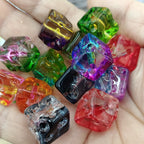 Transparent Gradient Cheese Acrylic Square Beads 14mm 100pcs 4
