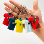 PVC Football Jersey Keychain Vibrant Sports Team Colors