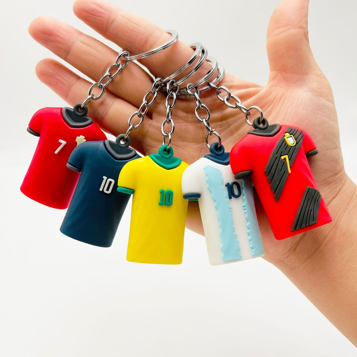 PVC Football Jersey Keychain Vibrant Sports Team Colors