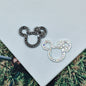Cute Hollow Rhinestone Mickey Head Alloy Bead Frames 10pcs