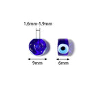 Lampwork Glass Beads Evil Eye Barrel 9mm Glossy Cylindrical 10pcs 6