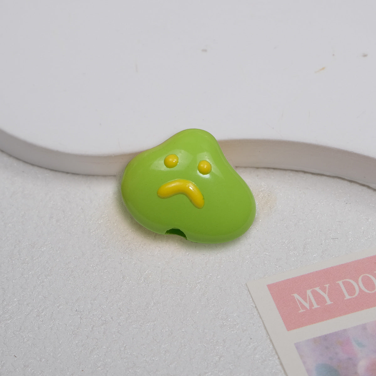 Painted Sad Cloud Acrylic Beads 20mm Glossy Colorful 50pcs 14