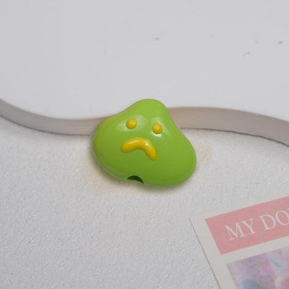 Painted Sad Cloud Acrylic Beads 20mm Glossy Colorful 50pcs 14