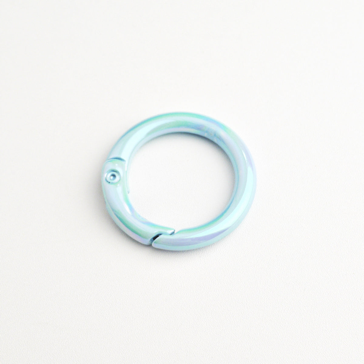 Alloy Iridescent Plating Spring Key Rings 20mm and 25mm 10pcs 14