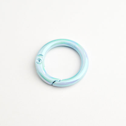 Alloy Iridescent Plating Spring Key Rings 20mm and 25mm 10pcs 14