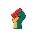 Silicone Focal Beads Black History Month Freedom Raised Fist 20pcs 6