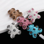 Polymer Clay Bear Rhinestone Beads 30mm Leopard Print Chunky 6pcs 2